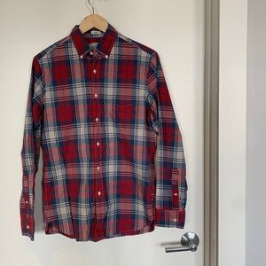 J Crew Small Red and Blue Plaid Men's Button Down